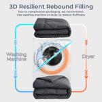 HEVUMYI 7 Pieces Queen Comforter Set, All Season Reversible Bed in a Bag, Ultra Soft Queen Bedding Set with Grey Comforter, Flat Sheet, Fitted Sheet, Pillowcases, Pillow Shams, Dark Grey