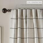 Elrene Home Fashions Brighton Windowpane Plaid Blackout Window Curtain, Living Room and Bedroom Drape with Rod Pocket Tabs, 52" x 84", Black, 1 Panel
