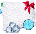 Cooling Bed Pillows Queen Size Set of 2, Shredded Memory Foam Pillows for Sleeping 2 Pack, Adjustable Soft Firm Pillow for Side Back Stomach Sleepers, Luxury Cool Pillow for Hot Sleepers Neck Support