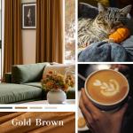 Lazzzy Velvet Blackout Curtains Thermal Insulated Room Window Drapes Super Soft Luxury Curtains for Living Room Bedroom Rod Pocket 2 Panels, Gold Brown, 52" W x 84" L