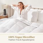 Down Alternative Comforter Queen Size - Fluffy Duvet Insert - Puffy Premium All Season Winter - Luxury Breathable Hotel Plush Comforter - Queen, White, 86x86 inches - Eco-Compressed Packing