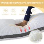 WhatsBedding Memory Foam Body Pillow with Removable Pillowcase -Fluffy Body Pillows for Adults -Large Long Bed Pillows for Sleeping - White