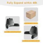 OAISZ Reading Pillow for Sitting in Bed Adult, 19" Reading Pillow with Shredded Memory Foam, Back Pillow for Sitting Up with Extend Arms, Pockets, Bed Pillow with Washable Cover, Grey