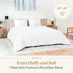 Down Alternative Comforter Queen Size - Fluffy Duvet Insert - Puffy Premium All Season Winter - Luxury Breathable Hotel Plush Comforter - Queen, White, 86x86 inches - Eco-Compressed Packing