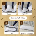 WhatsBedding Memory Foam Body Pillow with Removable Pillowcase -Fluffy Body Pillows for Adults -Large Long Bed Pillows for Sleeping - White