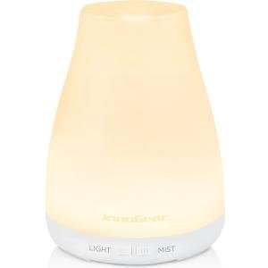 InnoGear Essential Oil Diffuser, Ultrasonic Diffusers for Home Aromatherapy Humidifier for Bedroom Room 7 Colors LED 2 Mist Mode Auto Off, Basic White
