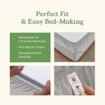 California Design Den Queen Bed Sheets - Soft 100% Organic Cotton Sheets with Deep Pockets, Crisp Percale, Breathable and Durable Bedding Set - Light Grey