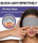 Mavogel Cotton Sleep Eye Mask - Updated Design Light Blocking with Adjustable Nose Bridge, Soft and Comfortable Night Eye Mask for Men Women, Eye Blinder for Shift Work, Includes Travel Pouch, Grey