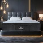 Lomeluous King Mattress, 14” King Size Mattress Hybrid with 4 Layers Premium Gel Memory Foam and Edge Support 7-Zone Pocket Springs, Motion Isolation & Pressure Relief, Plush Medium Comfort in a Box