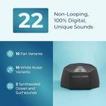 Adaptive Sound Technologies LectroFan EVO White Noise Machine - Compact Sleep Sound Machine for Bedroom, Travel, Study & More - 22 Non-Looping Fan, White & Ocean Noise Variations - Charcoal