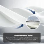 Lomeluous King Mattress, 14” King Size Mattress Hybrid with 4 Layers Premium Gel Memory Foam and Edge Support 7-Zone Pocket Springs, Motion Isolation & Pressure Relief, Plush Medium Comfort in a Box