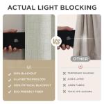Joydeco Blackout Curtains for Bedroom - 100% Light Blocking 2 Panels Light Beige Drapes 66"W x 84"L, Thermal Insulated Room Darkening Curtains, Linen Textured for Living Room, Rod Pocket & Back Tabs