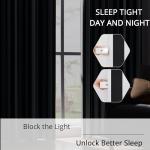 BOHOMOCASA 100% Blackout Curtains – Black and White Pinstripe Blackout Curtains, Thermal Insulated & Noise Reducing Window Panels, Energy Saving Modern Striped Drapes, 2 Panels, Each W52×L63