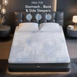 Lomeluous King Mattress, 14” King Size Mattress Hybrid with 4 Layers Premium Gel Memory Foam and Edge Support 7-Zone Pocket Springs, Motion Isolation & Pressure Relief, Plush Medium Comfort in a Box