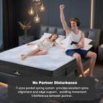 Lomeluous King Mattress, 14” King Size Mattress Hybrid with 4 Layers Premium Gel Memory Foam and Edge Support 7-Zone Pocket Springs, Motion Isolation & Pressure Relief, Plush Medium Comfort in a Box