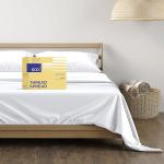 THREAD SPREAD 100% Egyptian Cotton Sheets Full Size - 600 Thread Count White Sheet, 4 PC 16" Deep Pocket Full Size Sheets Sets, High Thread Count Soft Cooling Sateen Weave Cotton Hotel Luxury Sheet