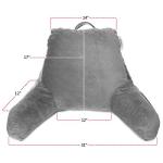 Nestl Reading Pillow with Shredded Memory Foam, Designed for Sitting Up in Bed and Couch, Back and Arms Adjustable Support for Adult & Teens Backrest Pillows for Reading, with Washable Cover Dark Grey