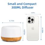 SPLITSKY Aromatherapy Essential Oil Home Diffuser with Remote Control, 300ML Large Room Cool Mist Air Humidifier, 8 Hours Quiet Operation, Timer, 7 Colors LED Night Night，Suitable Home,Yoga.