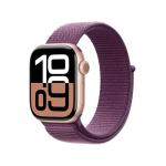 Apple Watch Series 10 [GPS 42mm case] Smartwatch with Rose Gold Aluminum Case with Plum Sport Loop. Fitness Tracker, ECG App, Always-On Retina Display, Carbon Neutral