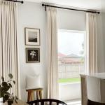 100% Blackout Shield Linen Pinch Pleated Curtains, Blackout Curtains 96 Inch Long 2 Panel Set, Pleated Drapes with Hooks for Bedroom & Living Room, 40" W x 96" L, Cream