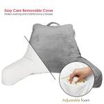 Nestl Reading Pillow with Shredded Memory Foam, Designed for Sitting Up in Bed and Couch, Back and Arms Adjustable Support for Adult & Teens Backrest Pillows for Reading, with Washable Cover Dark Grey