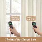 LAMIT Ivory 100% Blackout Linen Curtains, 84 Inch Linen Textured Living Room Farmhouse Curtains Room Darkening Back Tab and Rod Pocket Burlap Neutral Panels with White Liner, 2 Panels, 52 x 84 Inch