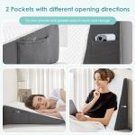 Cozymaker 7.5" Bed Wedge Pillow for Sleeping After Surgery, Back Support, Leg Elevation, Gerd Acid Reflux, Neck Pain, Snoring, Cooling Memory Foam Triangle Incline Wedge, Removable Washable Cover