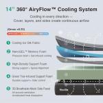 Novilla AiryFlow King Size Mattress 14 Inch, Gel Memory Foam Mattress King for Cool Night & Spinal Alignment, Pressure Relief & Motion Isolation, Green Tea-Infused, CertiPUR-US Certified, Medium Firm