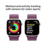 Apple Watch Series 10 [GPS 42mm case] Smartwatch with Rose Gold Aluminum Case with Plum Sport Loop. Fitness Tracker, ECG App, Always-On Retina Display, Carbon Neutral