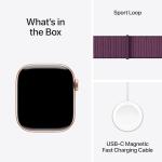 Apple Watch Series 10 [GPS 42mm case] Smartwatch with Rose Gold Aluminum Case with Plum Sport Loop. Fitness Tracker, ECG App, Always-On Retina Display, Carbon Neutral