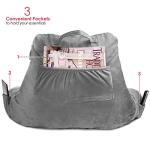 Nestl Reading Pillow with Shredded Memory Foam, Designed for Sitting Up in Bed and Couch, Back and Arms Adjustable Support for Adult & Teens Backrest Pillows for Reading, with Washable Cover Dark Grey