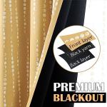 jinchan 95% Blackout Boho Curtains 84 Inches Long Mustard Moon Phases Printed Drapes Rod Pocket Thermal Insulated Curtains for Bedroom Nursery Yellow Window Drapes Curtain Set 2 Panels