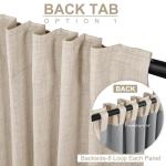 100% Blackout Shield Linen Blackout Curtains for Bedroom 84 Inches Long, Back Tab/Rod Pocket Living Room Drapes, Thermal Insulated Blackout Curtains 2 Panels Set, 50" W x 84" L, Oatmeal