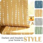 jinchan 95% Blackout Boho Curtains 84 Inches Long Mustard Moon Phases Printed Drapes Rod Pocket Thermal Insulated Curtains for Bedroom Nursery Yellow Window Drapes Curtain Set 2 Panels