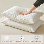 CLD COLLECTIONS Bed Pillows Cross Cut Memory Foam for Sleeping,Queen Size Bedding Pillow(White), Washable Supportive Pillow for Sleeping, Adjustable Density for Back, Stomach and Side Sleeper