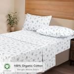 RUVANTI 100% Organic Cotton Sheets Queen Size, Percale Weave, GOTS Certified, 4-Piece Set, Deep Pocket 15", Crisp & Breathable, Soft Durable Bedding, Sábanas Algodón Orgánico – Halcyon