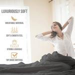 Abeero Home Queen Sheet Set - Luxury Hotel Bed Sheet - Soft Cooling Sheets with Elastic Corner Straps - Deep Pockets Microfiber Bedsheet - Bedding Sheets & Pillowcases - 4 Piece (Queen Size, Gray)