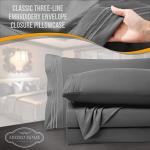 Abeero Home Queen Sheet Set - Luxury Hotel Bed Sheet - Soft Cooling Sheets with Elastic Corner Straps - Deep Pockets Microfiber Bedsheet - Bedding Sheets & Pillowcases - 4 Piece (Queen Size, Gray)