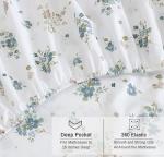 RUVANTI 100% Organic Cotton Sheets Queen Size, Percale Weave, GOTS Certified, 4-Piece Set, Deep Pocket 15", Crisp & Breathable, Soft Durable Bedding, Sábanas Algodón Orgánico – Halcyon