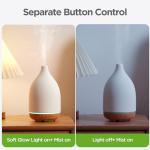 InnoGear Oil Diffuser, 150ML Ceramic Diffuser for Essential Oils Handcrafted Aromatherapy Diffuser Ultrasonic Cool Mist Humidifier with 2 Mist Modes Waterless Auto Off for Room Office, White