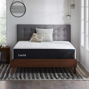 Lucid 12 Inch Memory Foam Mattress - Medium Plush Feel - Infused with Refreshing Bamboo Charcoal and Cooling Gel - Bed in a Box - Temperature Regulating - Pressure Relief - Breathable - King Size