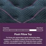 Beautyrest World Class Level Three Plush Pillow Top 16" Mattress - Queen Size - Durable Support, Pressure Relief, Cooling, Motion Separation; CertiPUR-US, 100 Night Sleep Trial and 10 Year Warranty