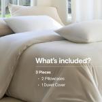 DOZ Duvet Cover Set, 100% Viscose derived from Bamboo, Organically Grown, Buttery Soft, Cooling Duvet Covers, High GSM, 1 Duvet Cover and 2 Pillowcases, 106"x90" (Snow, King/Cal King)