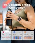 Smart Watch for Women Men Fitness: Smart Watch for iPhone&Android Bluetooth Call with SpO2 Sleep Heart Rate Monitor,IP68,Fitness Tracker with 120+Sport,Reloj Inteligente 30 Day+Battery Life, 2 Bands
