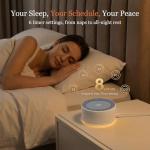 Kipcush White Noise Machine with Night Light – Nursery Sound Machine with Soft Non-Glare Lamp, 30 Soothing Sounds, 8 Color Lights, Up to 8-Hour Timer for Baby & Adults