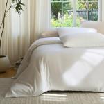DOZ Duvet Cover Set, 100% Viscose derived from Bamboo, Organically Grown, Buttery Soft, Cooling Duvet Covers, High GSM, 1 Duvet Cover and 2 Pillowcases, 106"x90" (Snow, King/Cal King)