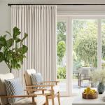 Pinch Pleated Blackout 90 Inch Bedroom Curtains 70 Inch Wide Linen Dual Layer Soundproof Farmhouse Window Curtains for Living Room Cream Natural Hooks Rings Back Tab 100% Black Out Drapes 1 Panel