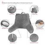 Nestl Reading Pillow with Shredded Memory Foam, Designed for Sitting Up in Bed and Couch, Back and Arms Adjustable Support for Adult & Teens Backrest Pillows for Reading, with Washable Cover Dark Grey