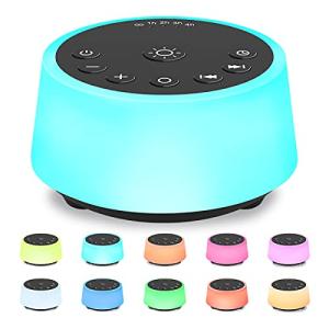 Color Noise Sound Machines with 10 Colors Night Light 25 Soothing Sounds and Sleep White Noise Machine 32 Volume Levels 5 Timers Adjustable Brightness Memory Function for Adults Kids Baby