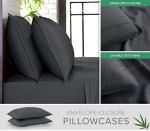 Pure Bamboo King Sheets, Genuine 100% Organic Viscose Derived from Bamboo Bed Sheet Set, Luxuriously Soft & Cooling, Double Stitching, 2 Year Quality Promise (King, Charcoal)